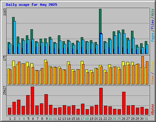 Daily usage for May 2025