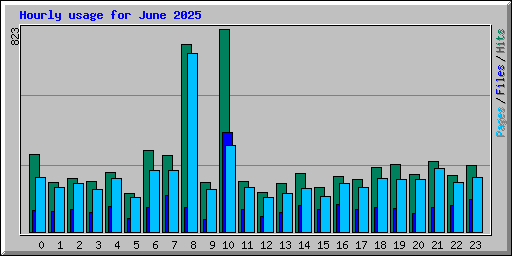 Hourly usage for June 2025